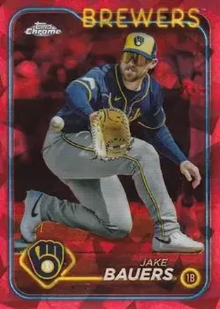 2024 Topps Chrome Update Sapphire Edition - Red Sapphire #USCS206 - Jake Bauers - Milwaukee Brewers
