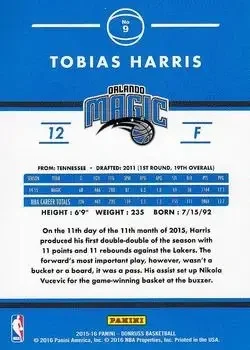 Back of Tobias Harris