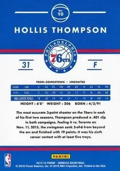 Back of Hollis Thompson