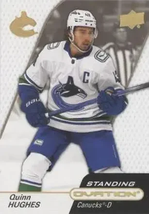 2023-24 Upper Deck Ovation - Standing Ovation Gold Spectrum #71 - Quinn Hughes - Vancouver Canucks