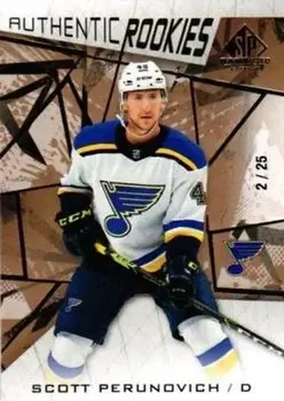 2021-22 SP Game Used - Gold Fragment #139 - Scott Perunovich - St. Louis Blues