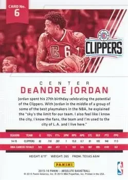 Back of DeAndre Jordan