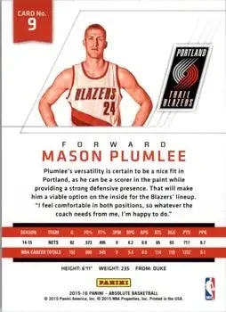 Back of Mason Plumlee
