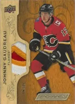 2018-19 Upper Deck Engrained - Premium Memorabilia #8 - Johnny Gaudreau - Calgary Flames