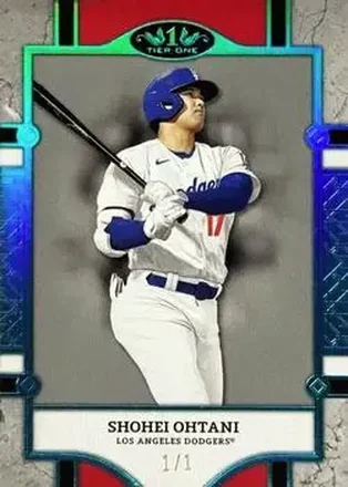 2024 Topps Tier One - Holo Platinum Blue Foil #21 - Shohei Ohtani - Los Angeles Dodgers
