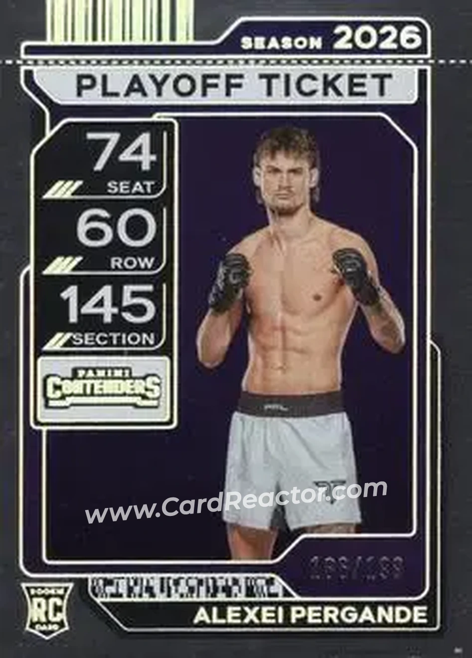 2026 Panini Contenders PFL - Playoff Ticket #41 - Alexei Pergande - Front 2026 Panini Contenders PFL - Playoff Ticket #41 - Alexei Pergande - Front