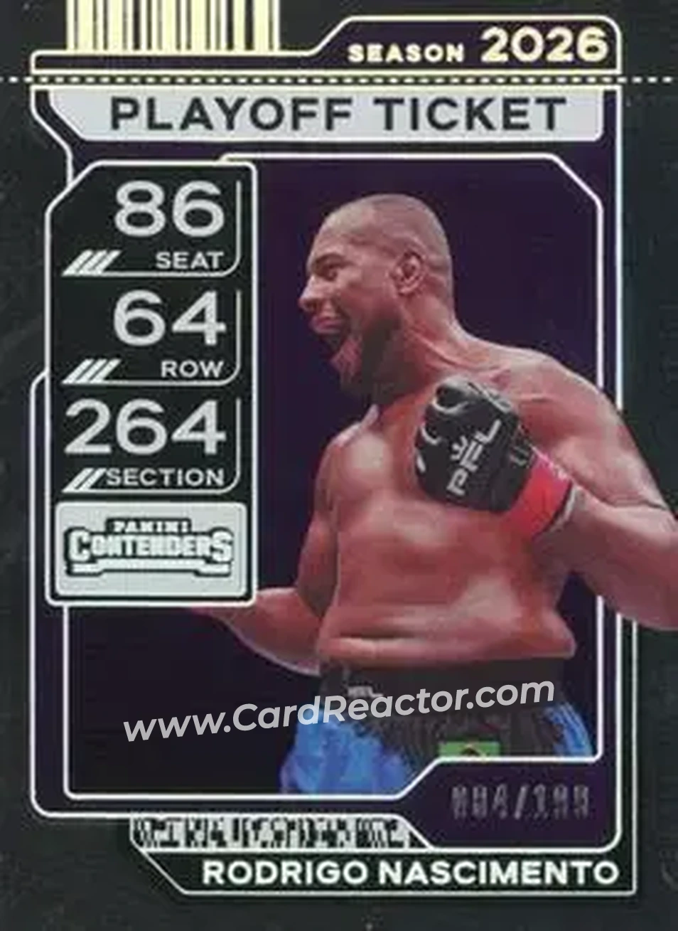 2026 Panini Contenders PFL - Playoff Ticket #52 - Rodrigo Nascimento - Front 2026 Panini Contenders PFL - Playoff Ticket #52 - Rodrigo Nascimento - Front