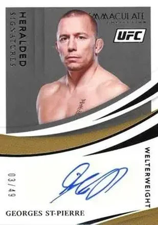 2021 Panini Immaculate Collection UFC - Heralded Signatures #HS-GSP - Georges St-Pierre