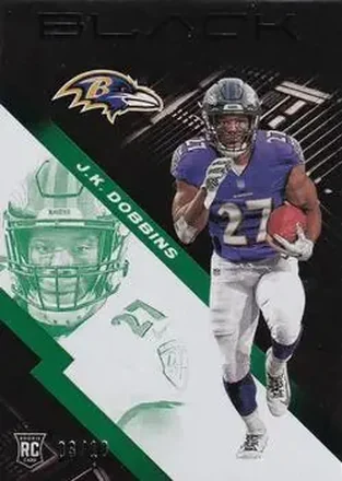 2020 Panini Black - Emerald #109 - J.K. Dobbins - Baltimore Ravens