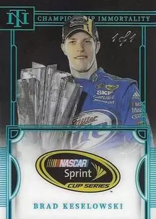 2023 Panini National Treasures - Championship Immortality Holo Platinum Blue #CI10 - Brad Keselowski - Penske Racing