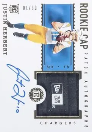2020 Panini Encased - Gold #103 - Justin Herbert - Los Angeles Chargers