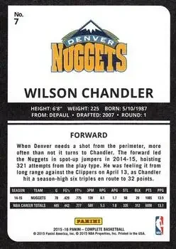 Back of Wilson Chandler