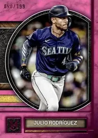 2025 Topps Museum Collection - Pink Sapphire #8 - Julio Rodríguez - Seattle Mariners