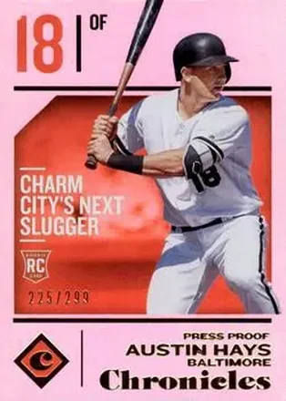 2018 Panini Chronicles - Press Proof #2 - Austin Hays - Baltimore Orioles