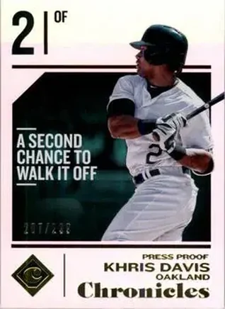 2018 Panini Chronicles - Press Proof #6 - Khris Davis - Oakland Athletics