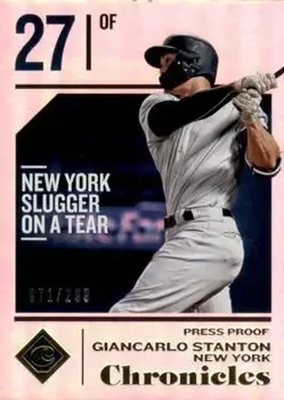 2018 Panini Chronicles - Press Proof #8 - Giancarlo Stanton - New York Yankees