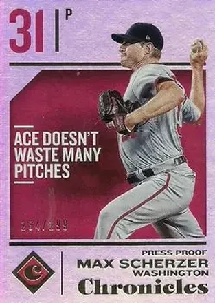 2018 Panini Chronicles - Press Proof #18 - Max Scherzer - Washington Nationals