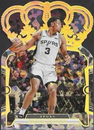 2023-24 Panini Crown Royale - Crystal Gold #68 - Keldon Johnson - San Antonio Spurs