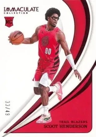 2023-24 Panini Immaculate Collection - Red #34 - Scoot Henderson - Portland Trail Blazers