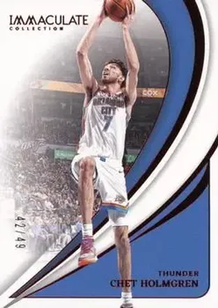 2023-24 Panini Immaculate Collection - Red #60 - Chet Holmgren - Oklahoma City Thunder