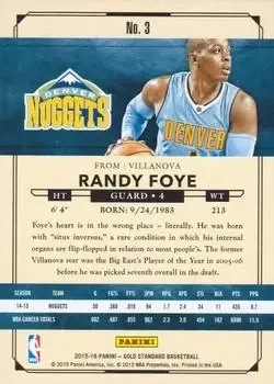 Back of Randy Foye