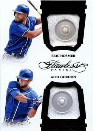 2017 Panini Flawless - Dual Memorabilia Black #DM-HG - Alex Gordon - Eric Hosmer MEM, SN1 - Kansas City Royals - Kansas City Royals