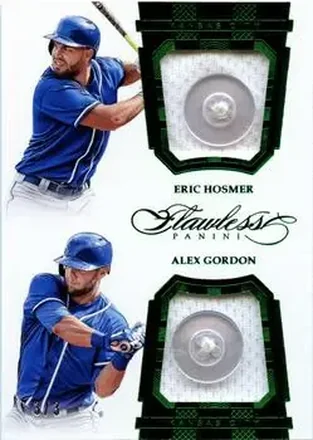 2017 Panini Flawless - Dual Memorabilia Emerald #DM-HG - Alex Gordon - Eric Hosmer MEM, SN3 - Kansas City Royals - Kansas City Royals