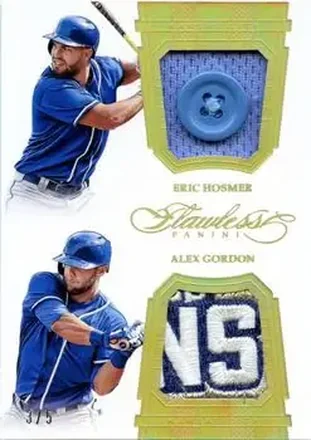 2017 Panini Flawless - Dual Memorabilia Gold #DM-HG - Alex Gordon - Eric Hosmer MEM, SN5 - Kansas City Royals - Kansas City Royals