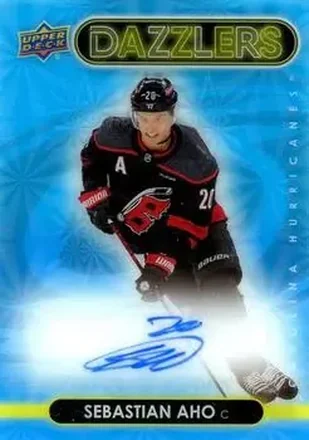 2024-25 Upper Deck Clear Cut - 2021-22 Upper Deck Dazzlers #DA-SA - Sebastian Aho - Carolina Hurricanes