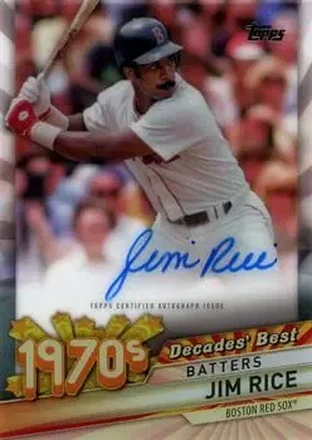 2020 Topps Clearly Authentic - Decades' Best Autographs #DBA-JR - Jim Rice - Boston Red Sox