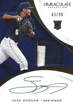 2017 Panini Immaculate Collection #138 - Jose Rondon - San Diego Padres