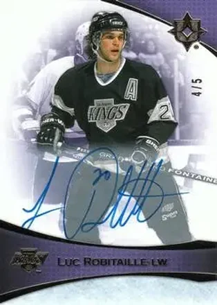 2022-23 Upper Deck Ultimate Collection - Autographs Purple #78 - Luc Robitaille - Los Angeles Kings