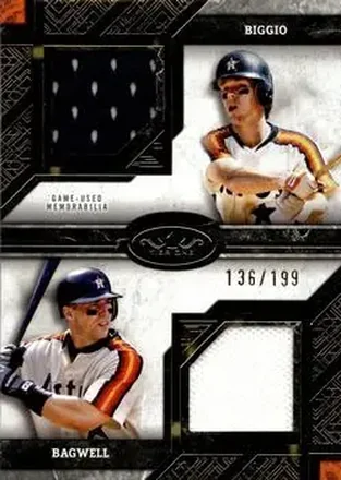 2025 Topps Tier One - Dual Player Relics #DPR-BB - Jeff Bagwell - Craig Biggio MEM, SN199 - Houston Astros - Houston Astros