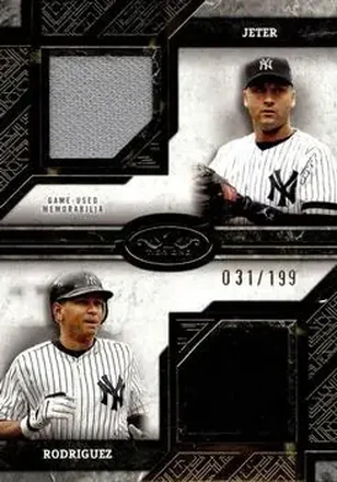 2025 Topps Tier One - Dual Player Relics #DPR-JR - Derek Jeter - Alex Rodriguez MEM, SN199 - New York Yankees - New York Yankees