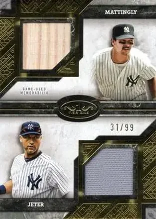 2025 Topps Tier One - Dual Player Relics #DPR-MJ - Don Mattingly - Derek Jeter MEM, SN99 - New York Yankees - New York Yankees