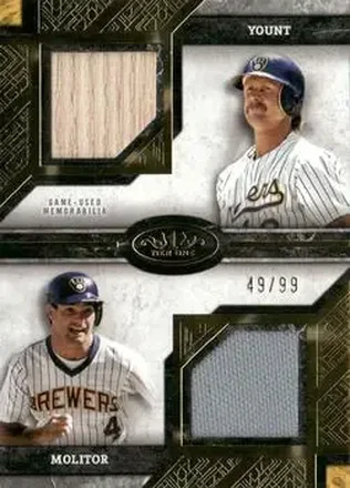 2025 Topps Tier One - Dual Player Relics #DPR-YM - Robin Yount - Paul Molitor MEM, SN99 - Milwaukee Brewers - Milwaukee Brewers
