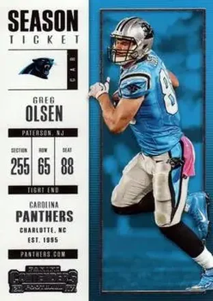 2017 Panini Contenders #6 - Greg Olsen - Carolina Panthers
