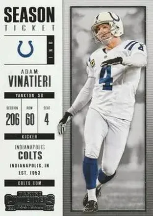 2017 Panini Contenders #18 - Adam Vinatieri - Indianapolis Colts