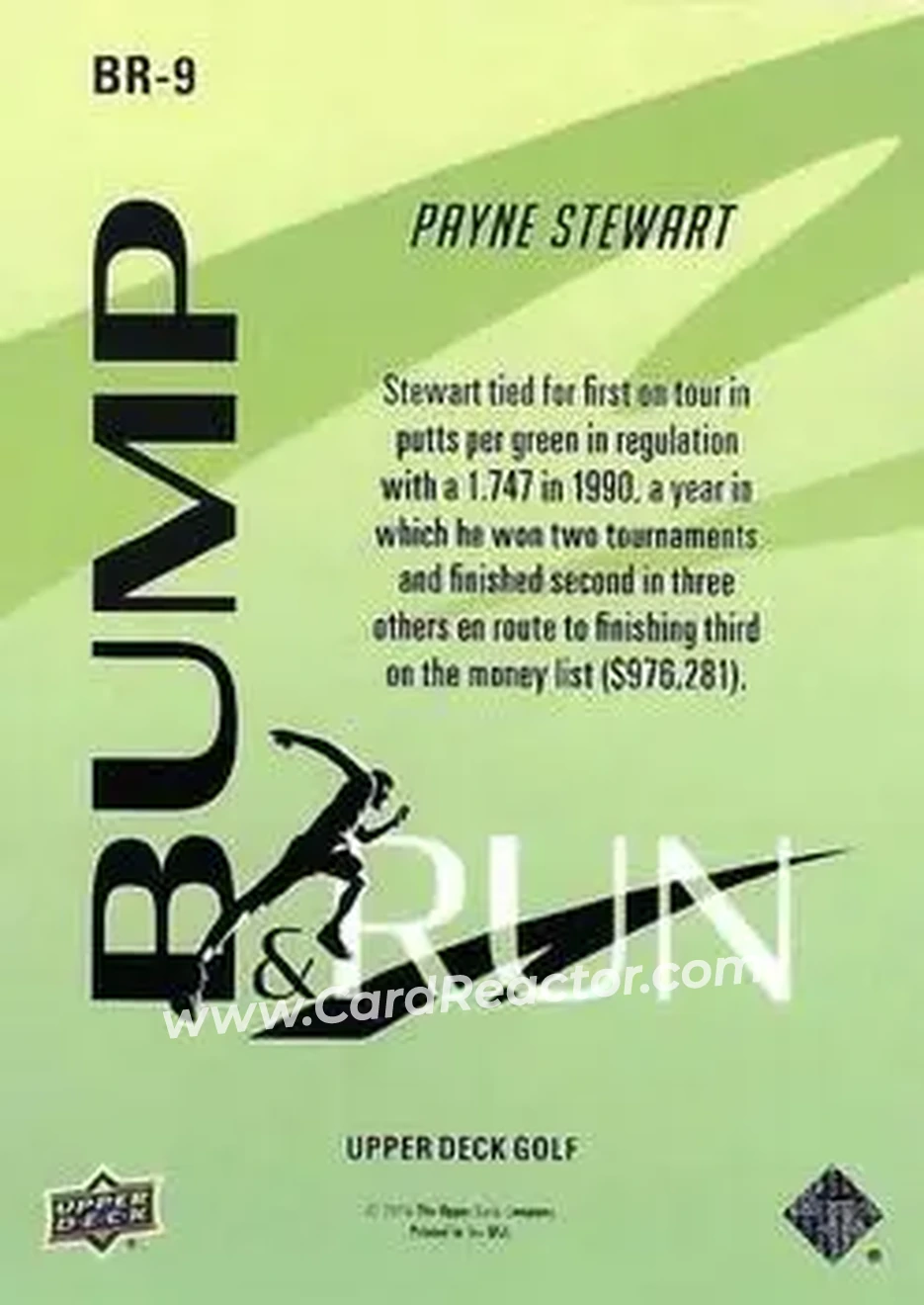 2026 Upper Deck - Bump and Run #BR-9 - Payne Stewart - Back 2026 Upper Deck - Bump and Run #BR-9 - Payne Stewart - Back