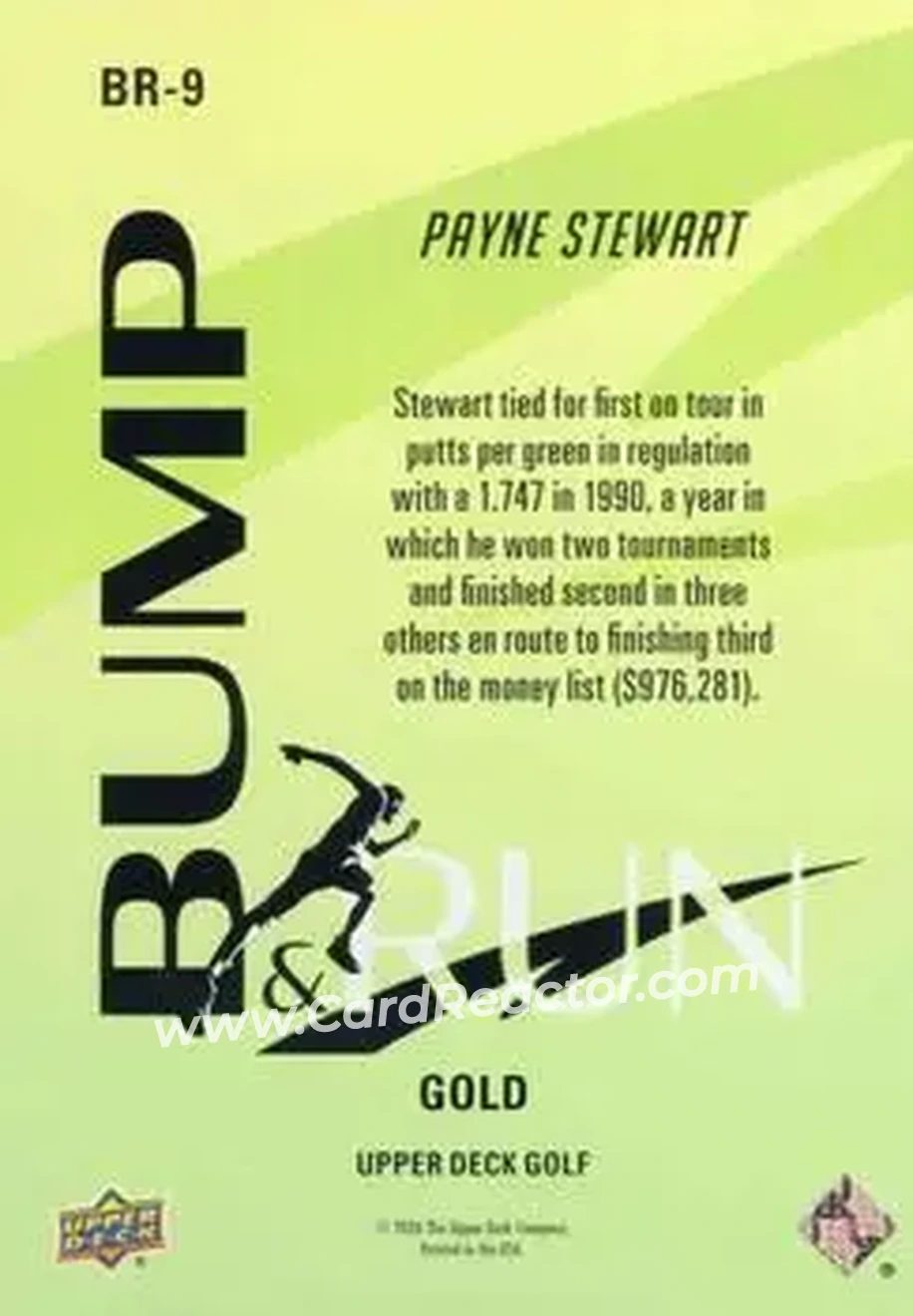 2026 Upper Deck - Bump and Run Gold #BR-9 - Payne Stewart - Back 2026 Upper Deck - Bump and Run Gold #BR-9 - Payne Stewart - Back