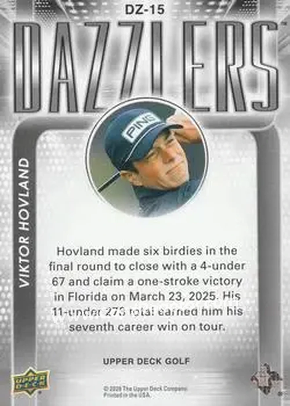 2026 Upper Deck - Dazzlers Orange #DZ-15 - Viktor Hovland - Back 2026 Upper Deck - Dazzlers Orange #DZ-15 - Viktor Hovland - Back