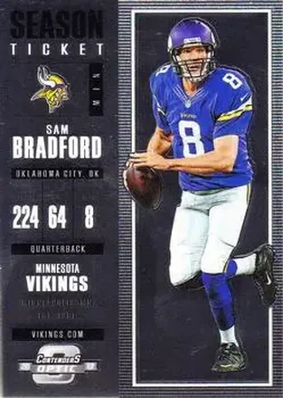2017 Panini Contenders Optic #33 - Sam Bradford - Minnesota Vikings