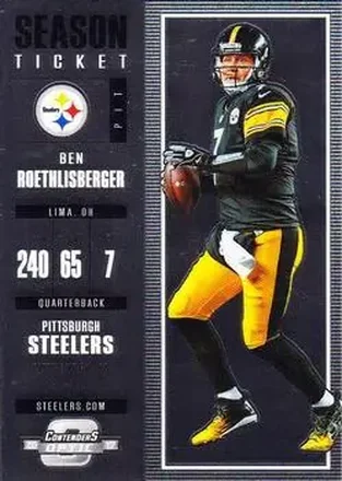 2017 Panini Contenders Optic #41 - Ben Roethlisberger - Pittsburgh Steelers