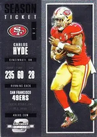 2017 Panini Contenders Optic #51 - Carlos Hyde - San Francisco 49ers