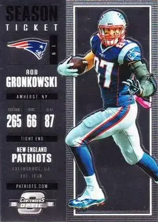 2017 Panini Contenders Optic #87 - Rob Gronkowski - New England Patriots