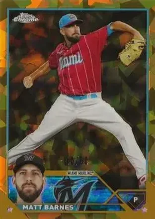 2023 Topps Chrome Update Sapphire Edition - Gold #USCS166 - Matt Barnes - Miami Marlins