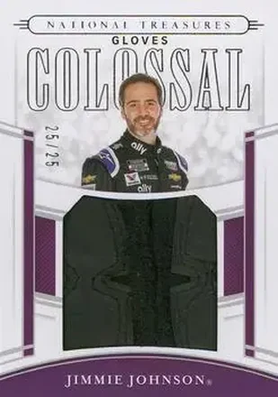 2020 Panini National Treasures - Colossal Race Used Gloves #CRU-JJ - Jimmie Johnson - Hendrick Motorsports