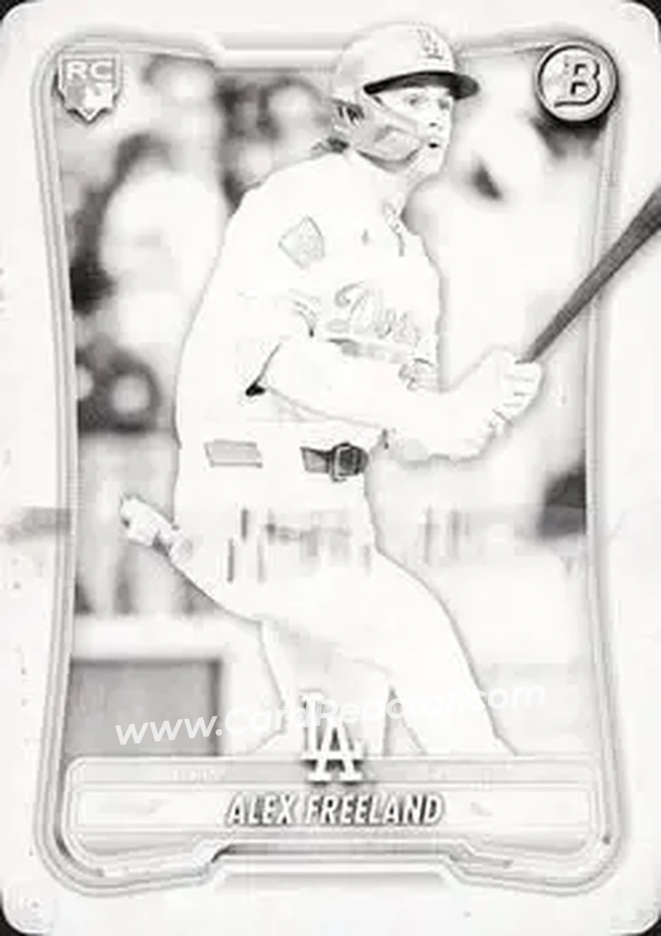 2026 Bowman - Printing Plate Black #70 - Alex Freeland - Los Angeles Dodgers - Front