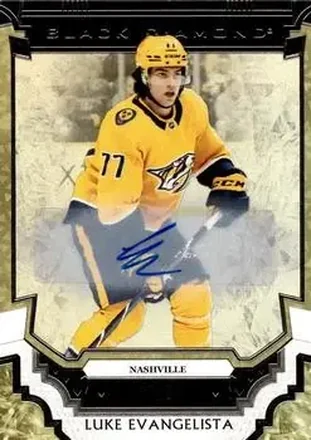 2023-24 Upper Deck Black Diamond - Pure Black Autographs #BDB-LE - Luke Evangelista - Nashville Predators