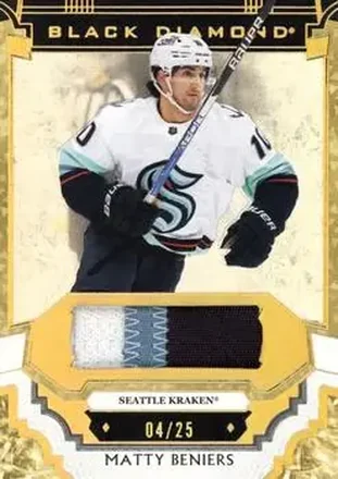 2023-24 Upper Deck Black Diamond - Pure Black Premium Relics #BDB-MB - Matty Beniers - Seattle Kraken